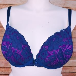 Torrid purple blue lace padded bra 40C
